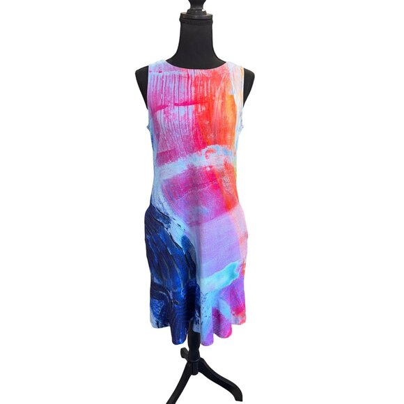 New Claire Desjardins Multi-Color S/P Bamboo Dress  Wrinkle Free Travel Office - Picture 2 of 11